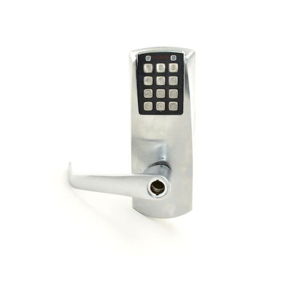 Kaba Powerplex Self Powering Pushbutton Cylindrical Lock; 2-3/4in Backset; Kaba Key in Lever